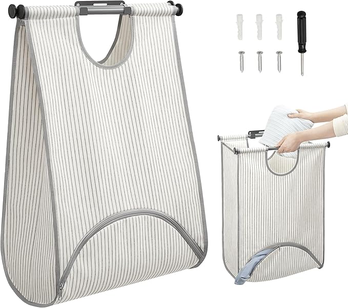 STORAGE MANIAC Wall Mount Laundry Hamper, Hanging Laundry Bag by STORAGEMANIAC