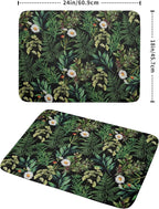Green Botanical Dish Drying Mat 18x24 Inch Plant Leaf Fast Dry Dish Drainer - Image 2
