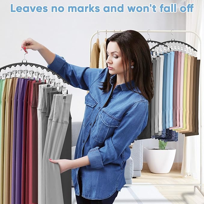 6 Pack Legging Organizer for Closet Hanging, Pants Hangers - Image 5
