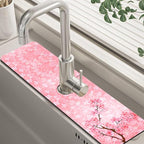 Spring Cherry Blossom Kitchen Sink Splash Guard Absorbent Fast Drying Mat by Unknown
