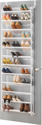 Whitmor 36 Pair Over The Door Shoe Organizer, 12 Tier Hanging Shoe Organizer - Image 2