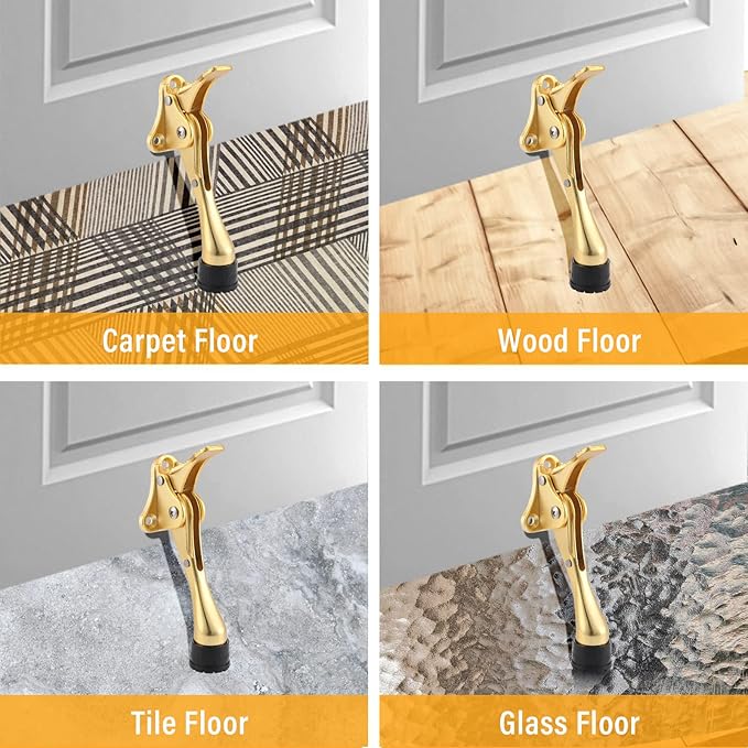 Chumia 12 Pieces Heavy Duty Door Stoppers 5.35 Inches Kickdown Adjustable Kick - Image 5