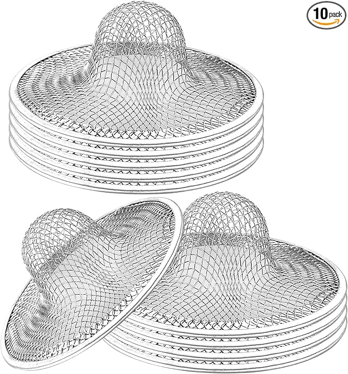 10pcs Mesh Sink Strainer, 2.75" Top/1" Stainless Steel Slop Basket Filter Trap by Rainmae