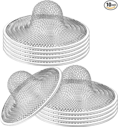 10pcs Mesh Sink Strainer, 2.75" Top/1" Stainless Steel Slop Basket Filter Trap by Rainmae
