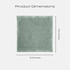 Luxury Silver-Infused Sage Green Washcloth Set of 4, 12.9"x12.9" - Image 6