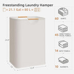 STORAGE MANIAC Large Laundry Hamper, 80L Collapsible Laundry Basket - Image 3