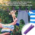 Bivethoi 2.9 Inch Clothes Pins, Strong Grip Close Pins Birchwood Clips - Image 5