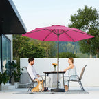 JEAREY 7.5FT Patio Umbrella Market Table Umbrella with 6 Sturdy Ribs, Push Button Tilt/Crank Outdoor Umbrella for Garden, Deck, Backyard, Pool and Beach,Rose Pink - Image 7