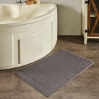 Hawmam Linen Cool Grey Bath Mats, 21 x 34 inches, Banded Design, Highly - Image 4