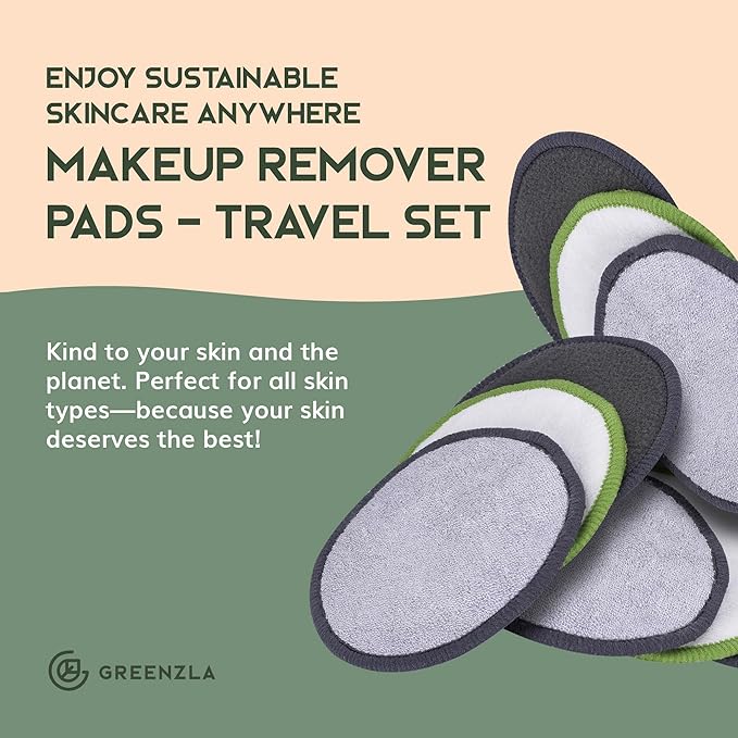 Greenzla Reusable Makeup Remover Pads Travel Set - Image 7