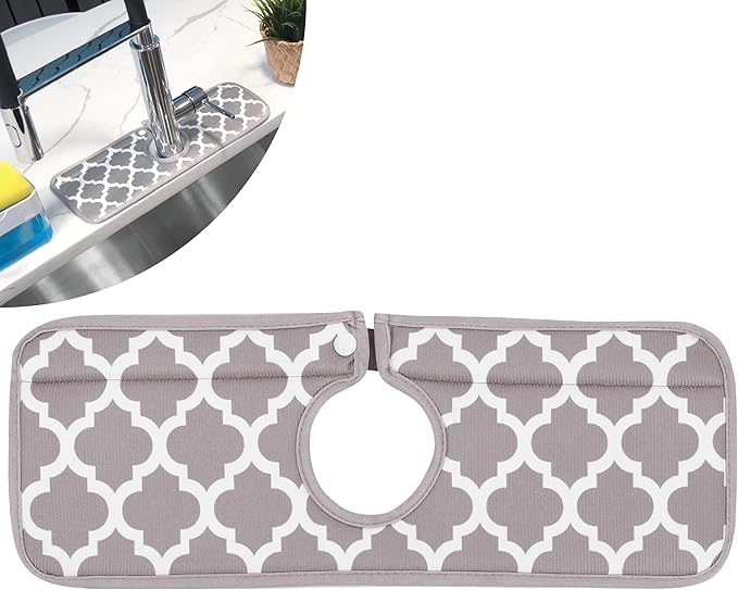 S&T INC. Microfiber Kitchen Faucet Sink Mat Drip and Splash Catcher by STINC