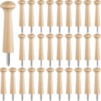 30 Pieces Wooden Shaker Peg Screw-on Pegs 3.62 Inch Long Unfinished Wood Shaker by Jetec