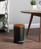 SunnyPoint Elite Bamboo Lid 4.5 Liter / 1.2 Gallon Round Trash Can - Image 2