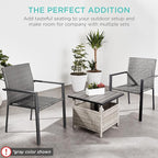Best Choice Products Set of 2 Stackable Outdoor Wicker Dining Chairs All-Weather Firepit Armchair w/Armrests, Steel Frame for Patio, Deck, Garden, Yard - Black - Image 6