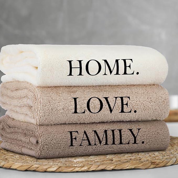 3 Pcs Home Love Family Hand Towels Farmhouse Decorative Embroidered Bathroom - Image 5