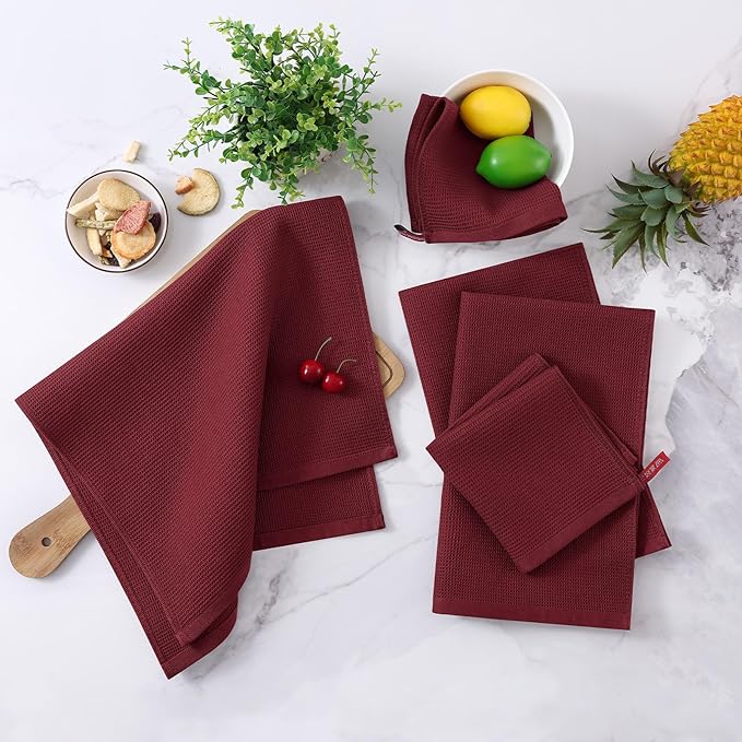 Homaxy 100% Cotton Waffle Weave Dish Cloths - Image 2
