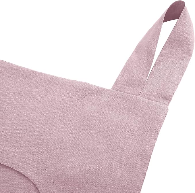 Amazhiyu 100% Linen Door Hanging Laundry Hamper Bag, 19x27 Inches Pink - Image 2