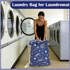 Canvas Laundry Bag with shoulder Strap 24"W x 29"H, Large Drawstring Dirty - Image 6