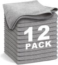Gray Microfiber Cleaning Cloth 13"x13", Ultra Soft Absorbent Microfiber by WEAWE