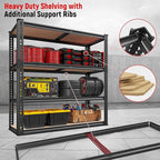 REIBII 40" W Garage Shelving 2000LBS Storage Shelves Adjustable Metal Shelving 4 Tier Metal Shelves Pantry Shelf for Garage Closet Kitchen Basement 40" W x 19.7''D x 60''H - Image 8