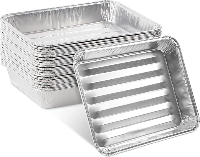 PLASTICPRO 20 Pack Disposable Aluminum Grill Liners Toppers Aluminum Foil by PLASTICPRO