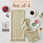 MosJos Kitchen Towels, Sage Taupe Diamond Pattern Drying Towels 18 x 28 Super - Image 2