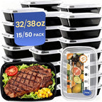 15 Pack 32oz Meal Prep Containers Reusable BPA-Free, Disposable Food Storage by Unknown