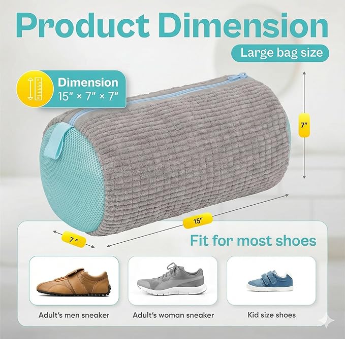Shoe Washing Machine Bag – 2 Pack Mesh Laundry Bags - Image 6