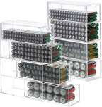 BTSKY 2 Pack Clear Acrylic Battery Storage Organizer by BTSKY