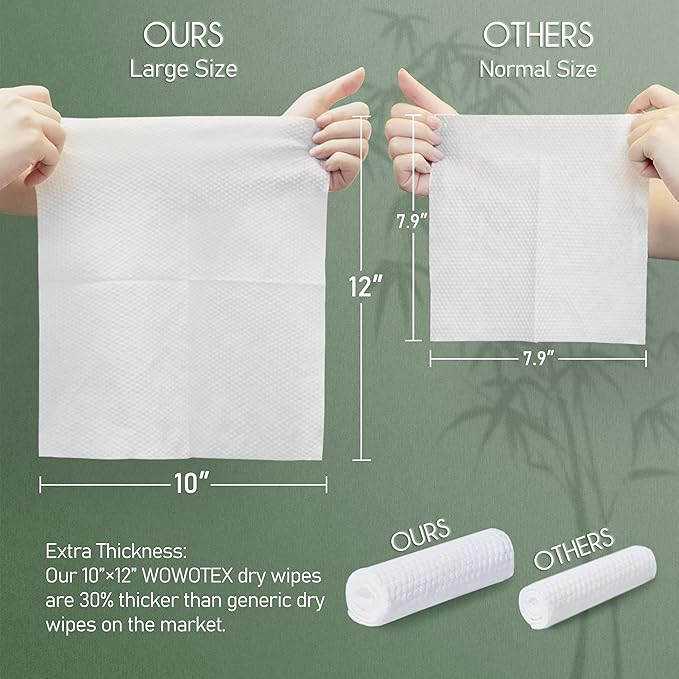 Christmas Style WOWOTEX Disposable Face Towel Biodegradable Large Dry Face - Image 2