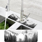 Winter Forest Mountain Sink Faucet Absorbing Mat Splash Guard Draining Mat Fast - Image 4