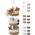 3 Tier Wall Mounted Woven Hanging Basket, Over the Door Hanging Basket by Wymulot