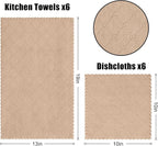Homaxy Kitchen Towels and Dishcloths Set, 10 x 10 and 13 x 19 Inches, No Lint - Image 6