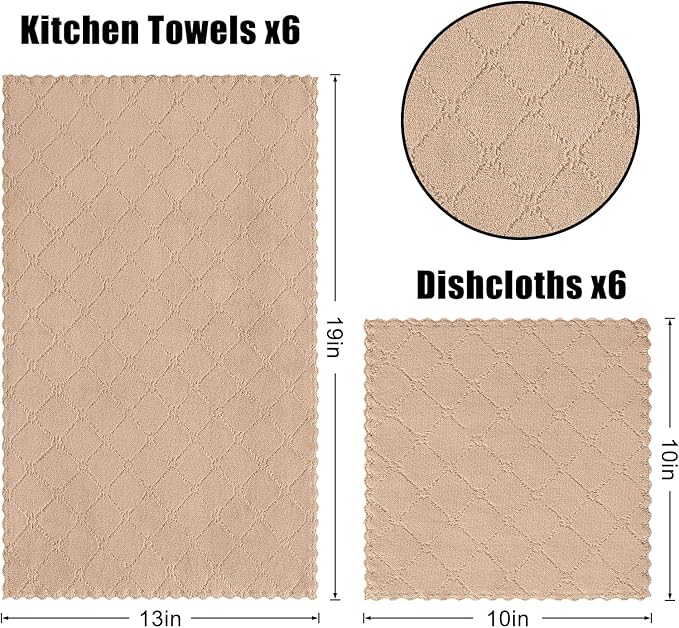 Homaxy Kitchen Towels and Dishcloths Set, 10 x 10 and 13 x 19 Inches, No Lint - Image 6