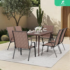 JEAREY Patio Dining Table, Outdoor Dining Table All-Weather for Garden, Backyard, Lawn, Coffee - Image 5