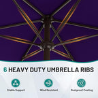 AreShark 7.5FT Patio Umbrella Table Market Umbrella with 6 Sturdy Ribs, Button Tilt/Crank, Heavy-Duty Outdoor Umbrellas for Pool, Deck, Garden and Backyard, Purple - Image 4