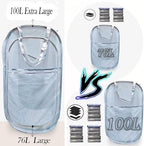 Extra Large Mesh Pop Up Laundry Hamper 2 Pack, 100L Foldable Laundry Baskets - Image 3