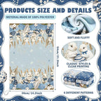 Breling Set of 6 Easter Decorations Easter Kitchen Towels Blue Rabbits Bunny - Image 2
