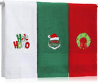 3 Pcs Merry Christmas Hand Towels by SmoothNovelty