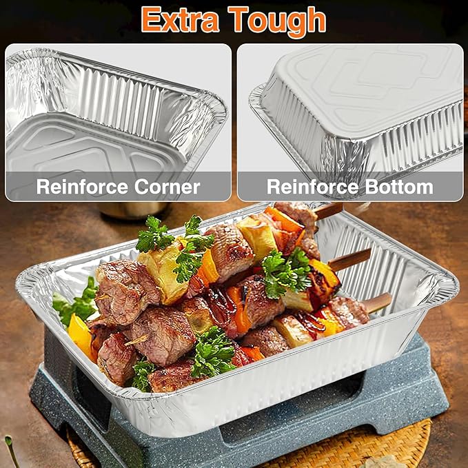 Gladify Aluminum Foil Pans 9x13 Disposable Baking Pans 30 Pack Heavy Duty Half - Image 5