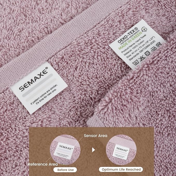 SEMAXE Purplish Red Bathroom Towel, 100% Cotton Bath Towel - Image 4