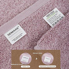 SEMAXE Purplish Red Bathroom Towel, 100% Cotton Bath Towel - Image 4