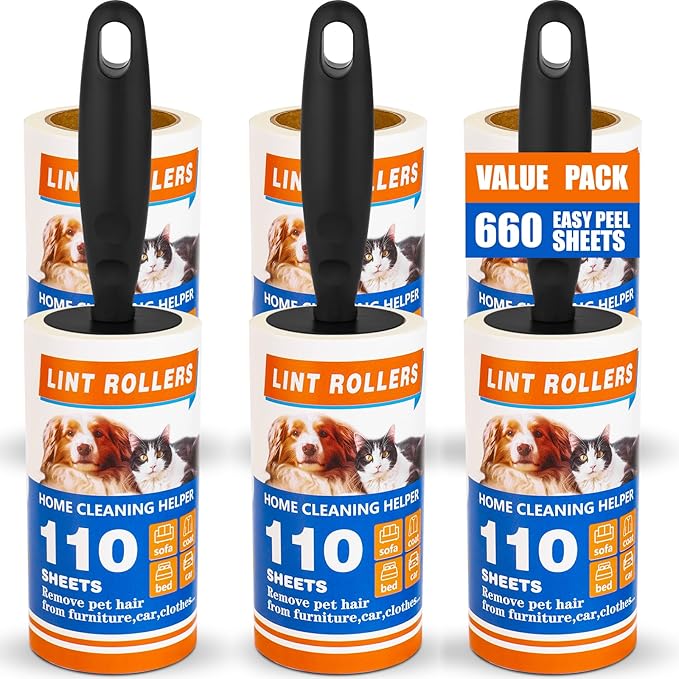 Lint Roller, 660 Sheets with 3 Handles, Pet Hair Remover by Unknown