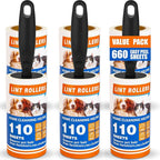 Lint Roller, 660 Sheets with 3 Handles, Pet Hair Remover by Unknown