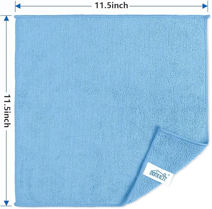 HOMEXCEL Blue Microfiber Cleaning Cloth, 5 Pack Cleaning Towels - Image 2