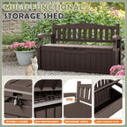 Homall 75 Gallon Outdoor Storage Benches Lockable Deck Box with Waterproof and UV Resistant, Waterproof Storage Box for Patio Furniture, Tools, Cushions (Brown) - Image 6