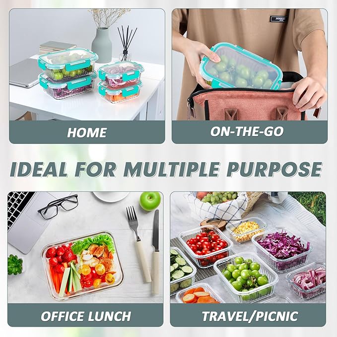 KOMUEE 10 Packs Glass Meal Prep Containers - Image 6