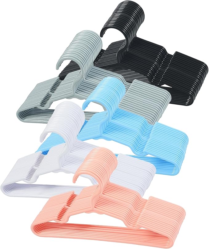 100 pcs Baby Nursery Closet Hangers, Non-Slip Laundry Infant Pant Hanger by VIIBASE