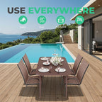 JEAREY Patio Dining Table, Outdoor Dining Table All-Weather for Garden, Backyard, Lawn, Coffee - Image 6
