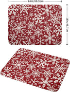 Christmas Dish Drying Mat for Kitchen Counter 18x24 Dark Red Snowflake Winter - Image 2